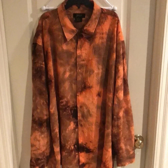 Possi Button Up Tie Dye Business Casual Shirt 2X - Picture 3 of 5